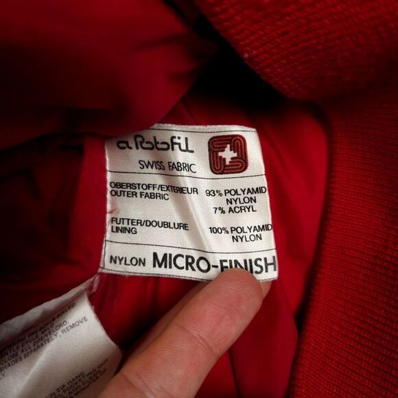 OBERMEYER Snowbird Down Quilted Shawl Collar Ski Puffer Jacket Red Snow Gorpcore - Picture 7 of 7